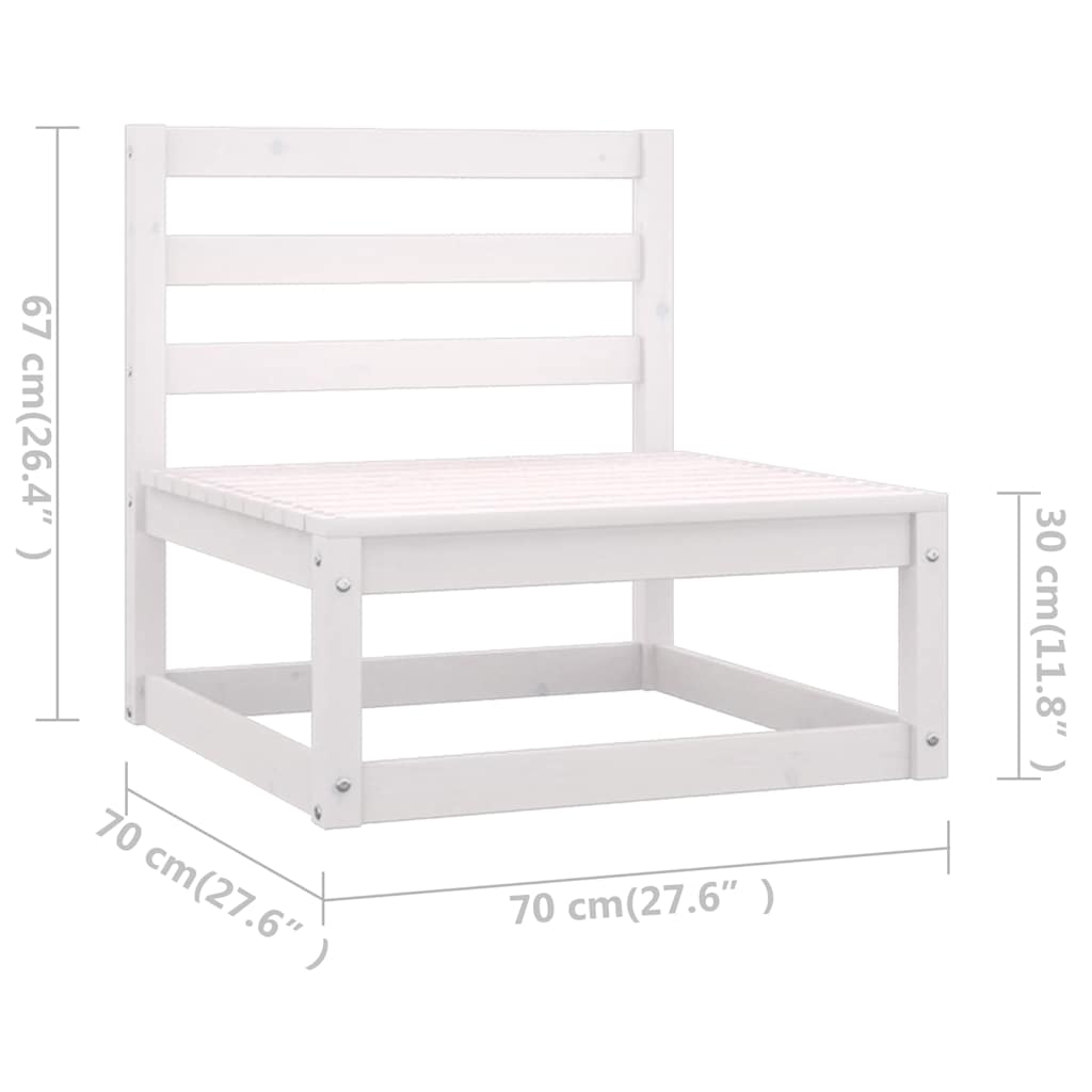 Set Salotto Giardino 7pz con Cuscini Bianco Legno Massello Pino | homemem39