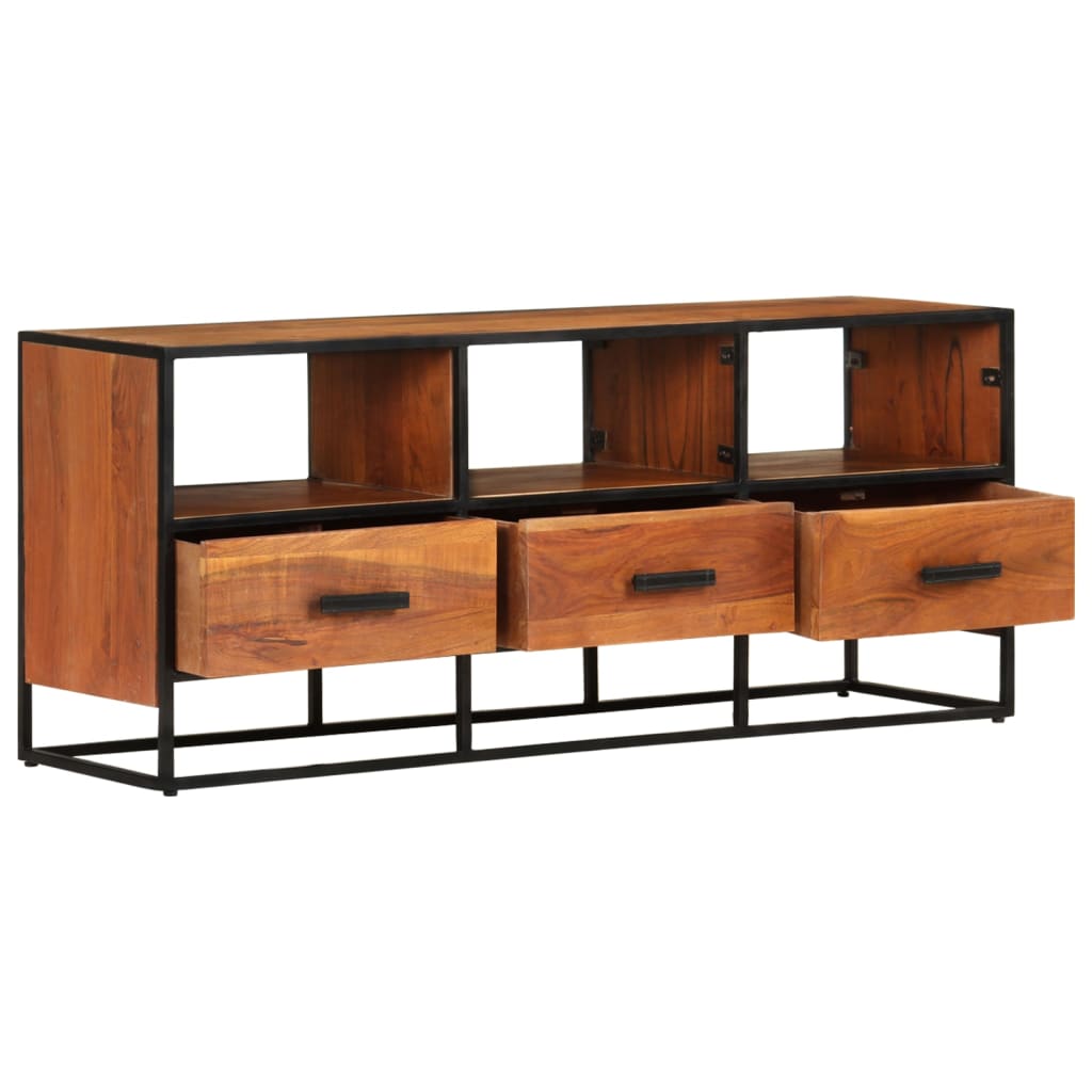Mobile Porta TV 110x30x45 cm in Legno Massello di Acacia - homemem39