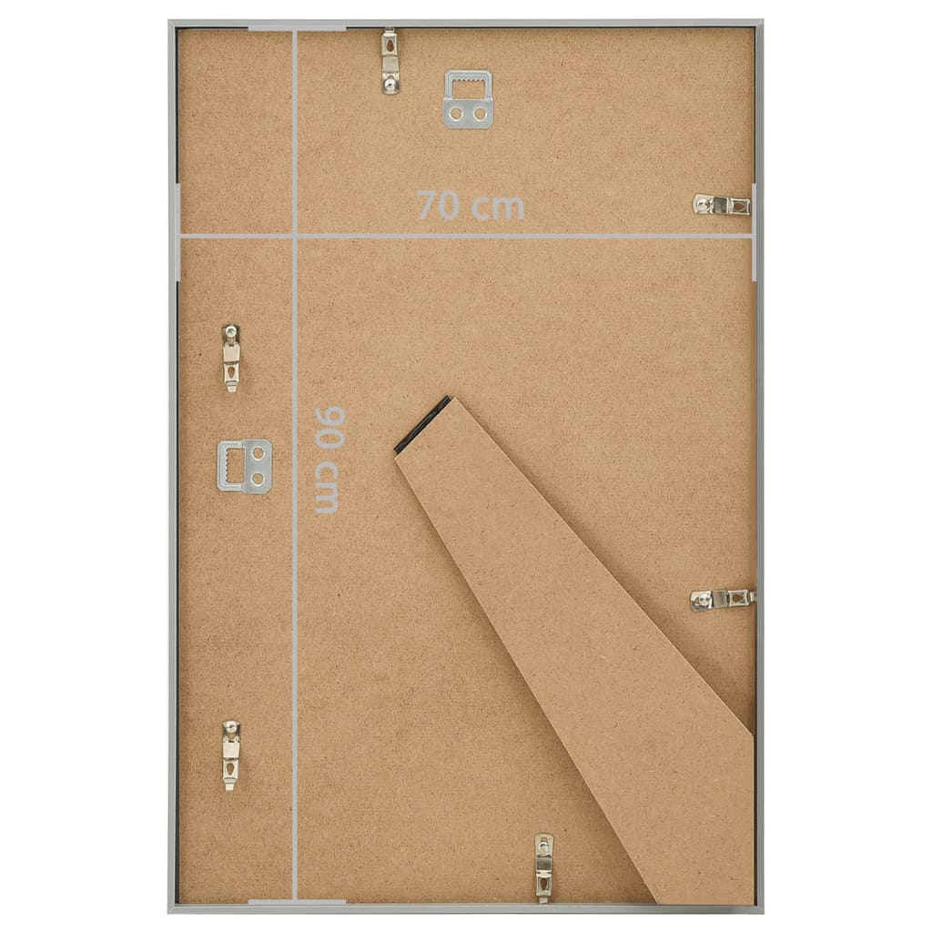 Cornici Foto Collage 5 pz per Muro o Tavolo Argento 70x90cm MDF - homemem39