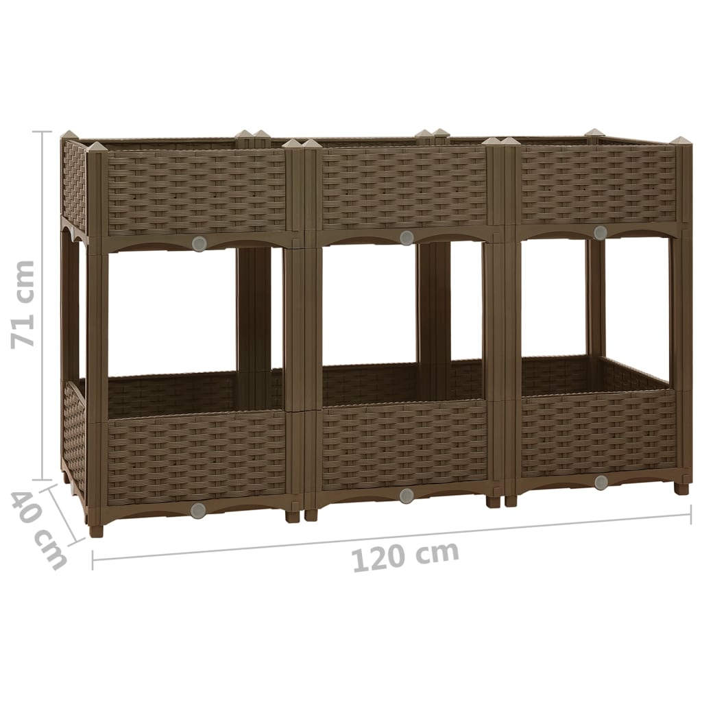 Fioriera Rialzata 120x40x71 cm in Polipropilene - homemem39