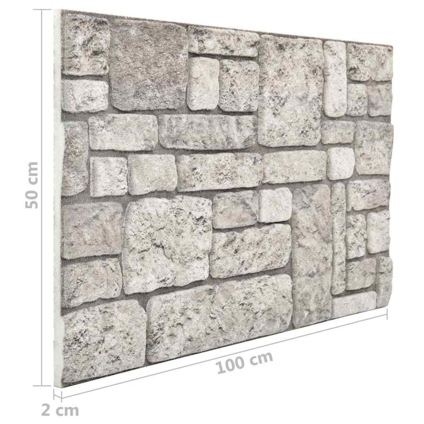 Pannelli da parete 10 pcs Grigio 100 x 50 cm Schiuma EPS | homemem39