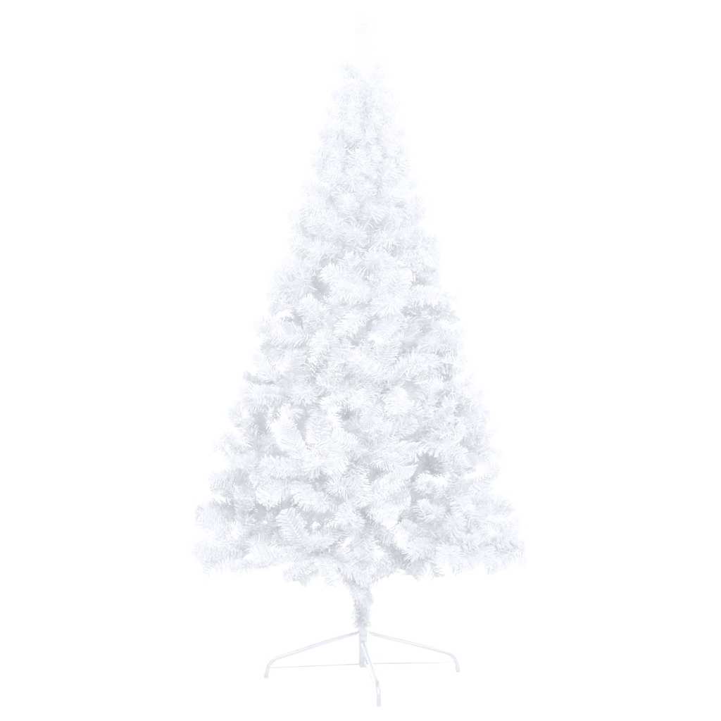 Albero di Natale a Metà Preilluminato con Palline Bianco 240 cm - homemem39