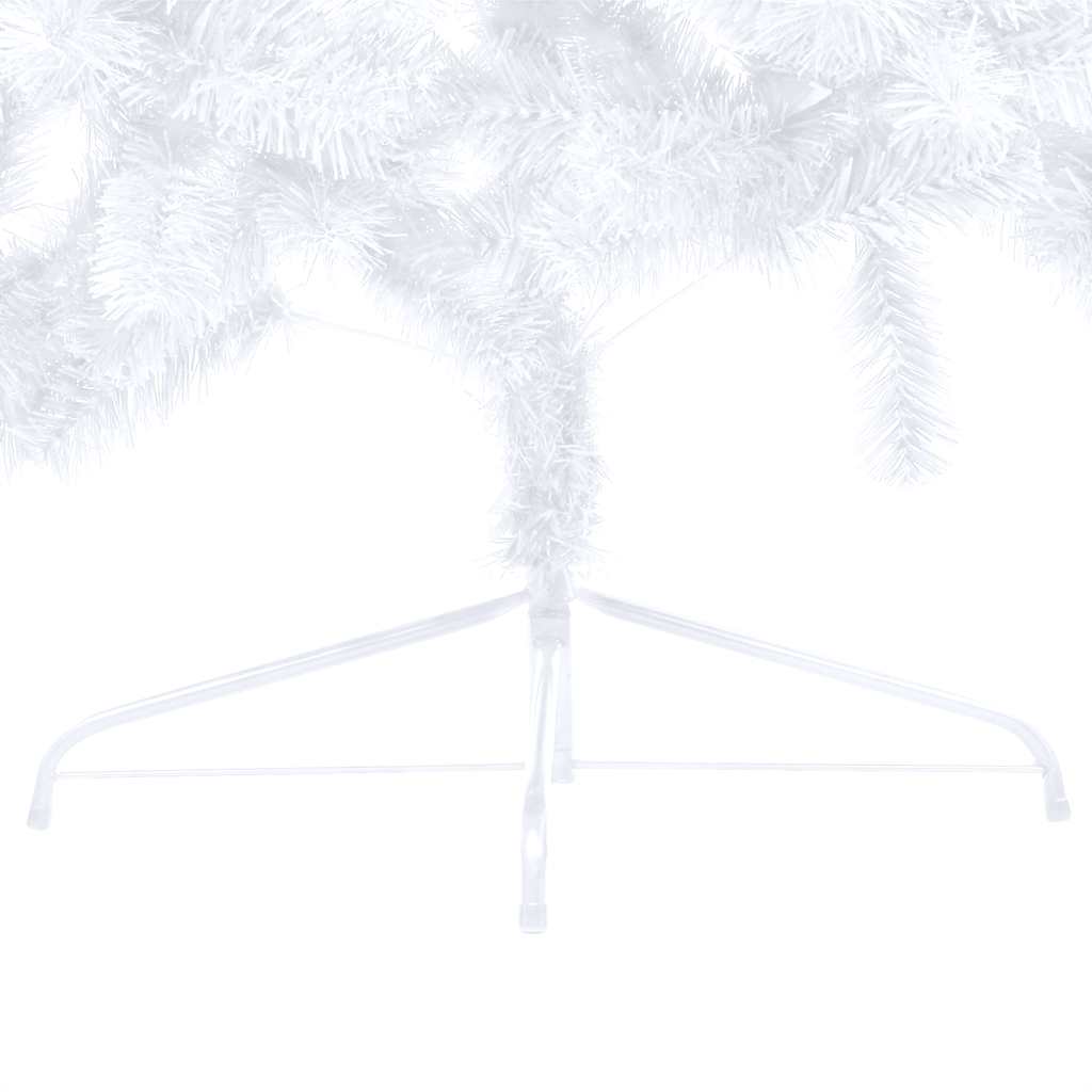 Albero di Natale a Metà Preilluminato con Palline Bianco 240 cm - homemem39