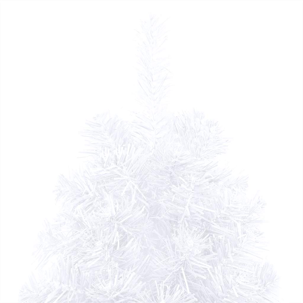 Albero di Natale a Metà Preilluminato con Palline Bianco 240 cm - homemem39