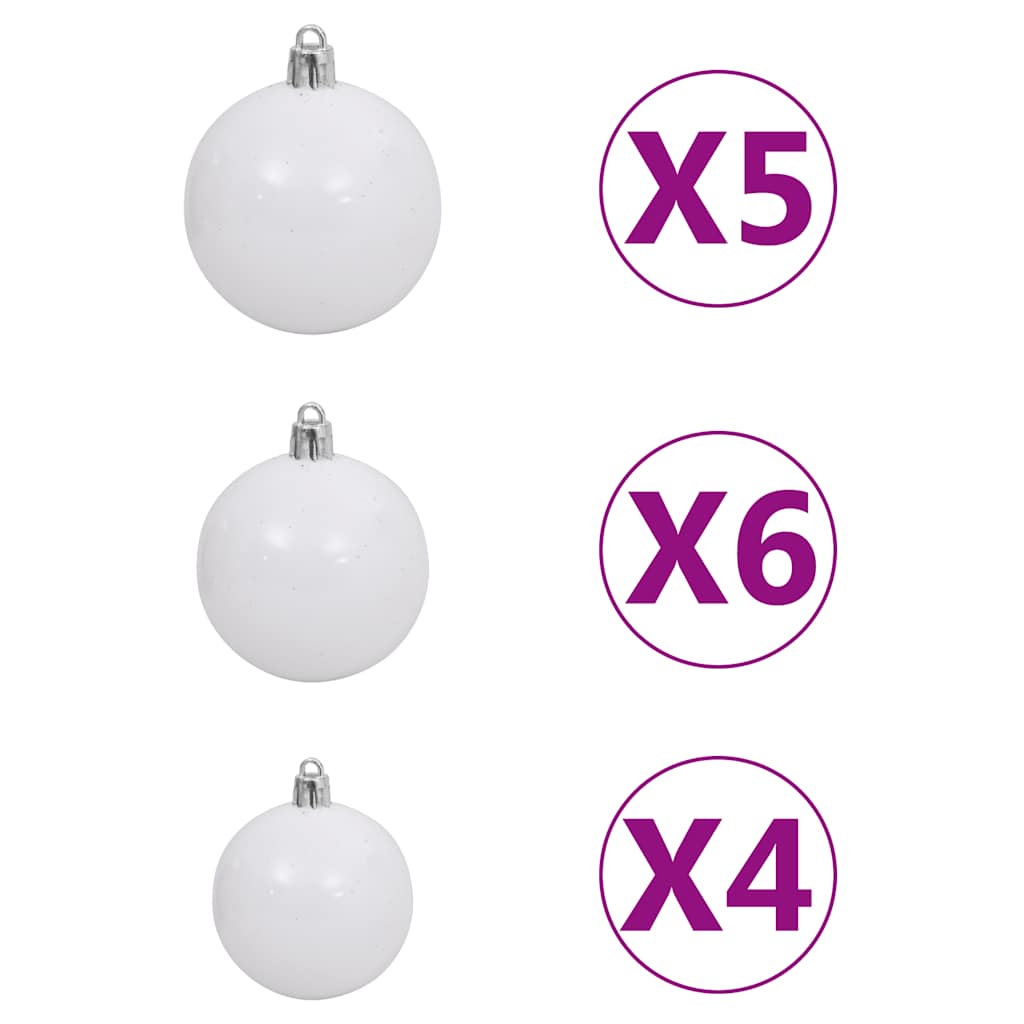 Albero di Natale Preilluminato con Palline 150 cm 380 Rami | homemem39