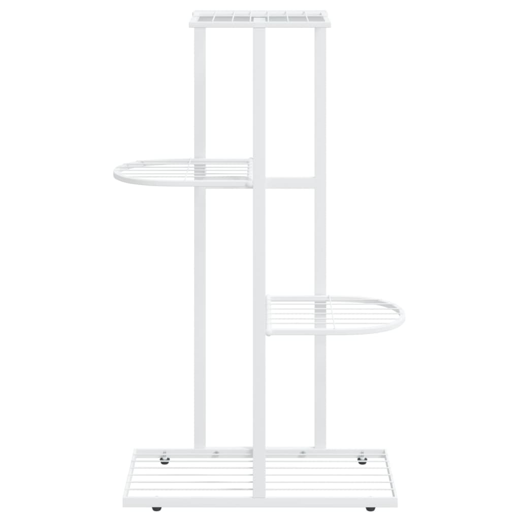 Piedistallo per Piante a 4 Piani 43x22x76 cm in Metallo Bianco - homemem39
