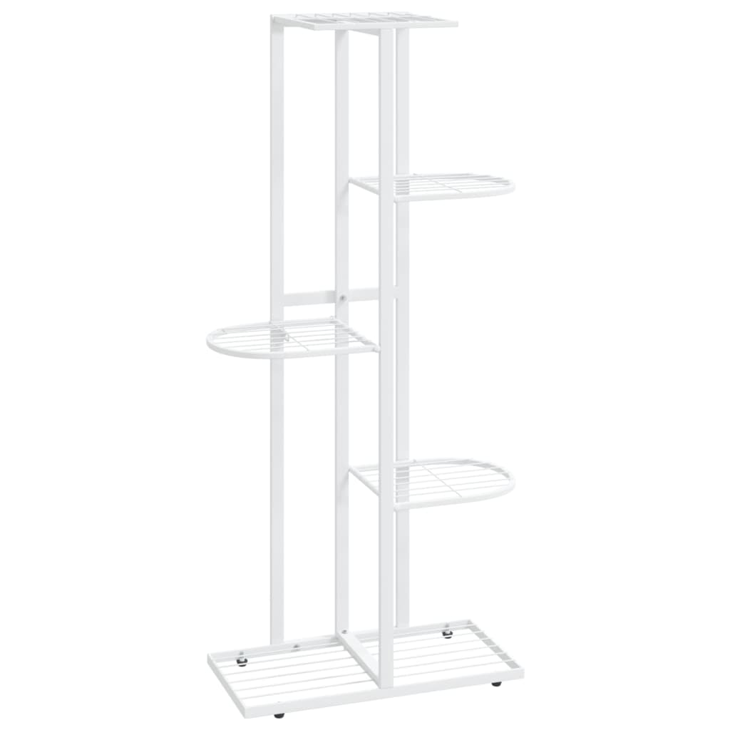 Piedistallo per Piante a 5 Piani 43x22x98 cm in Metallo Bianco - homemem39