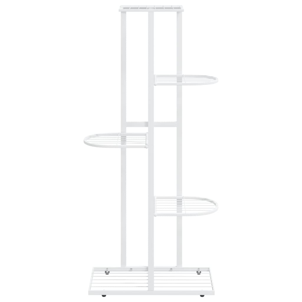 Piedistallo per Piante a 5 Piani 43x22x98 cm in Metallo Bianco - homemem39