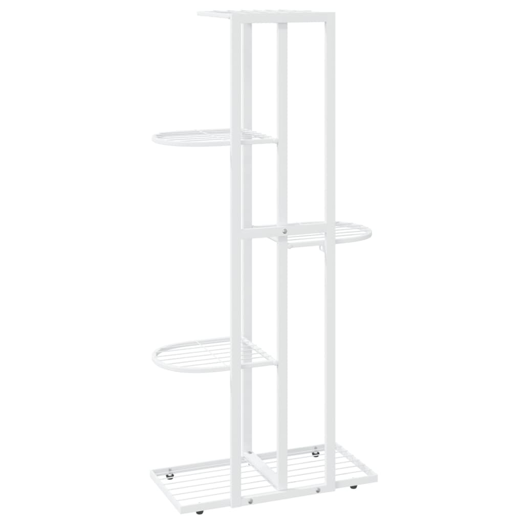 Piedistallo per Piante a 5 Piani 43x22x98 cm in Metallo Bianco - homemem39