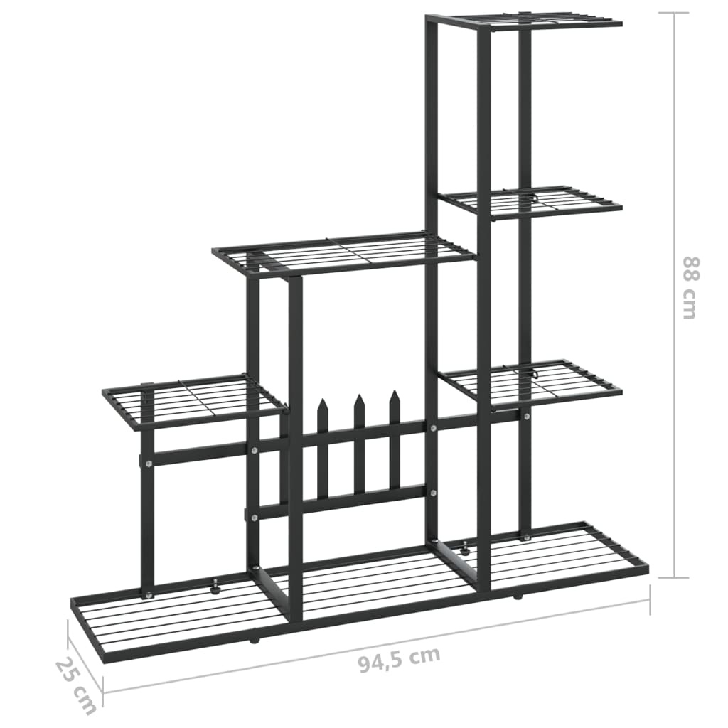 Portapiante 94,5x25x88 cm Nero in Metallo - homemem39
