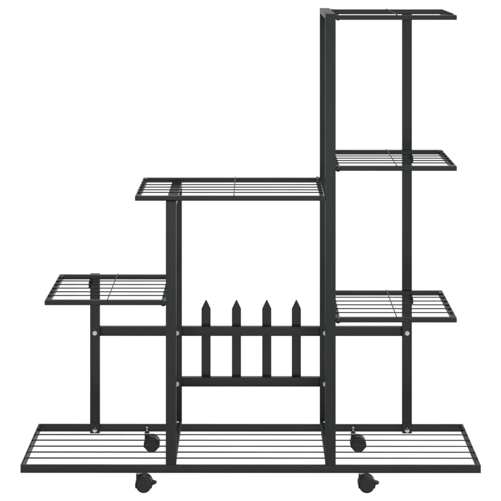 Portapiante con Ruote 94,5x25x92,5 cm Nero in Metallo - homemem39