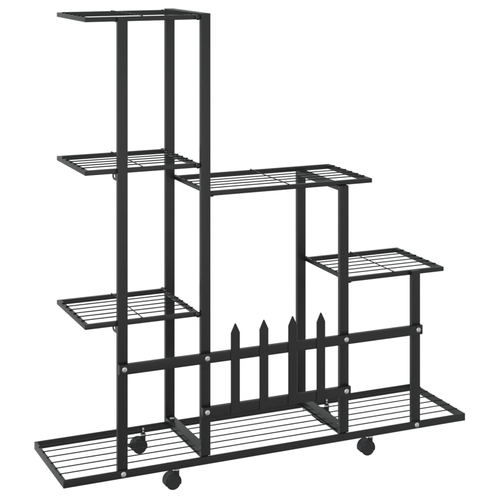 Portapiante con Ruote 94,5x25x92,5 cm Nero in Metallo - homemem39