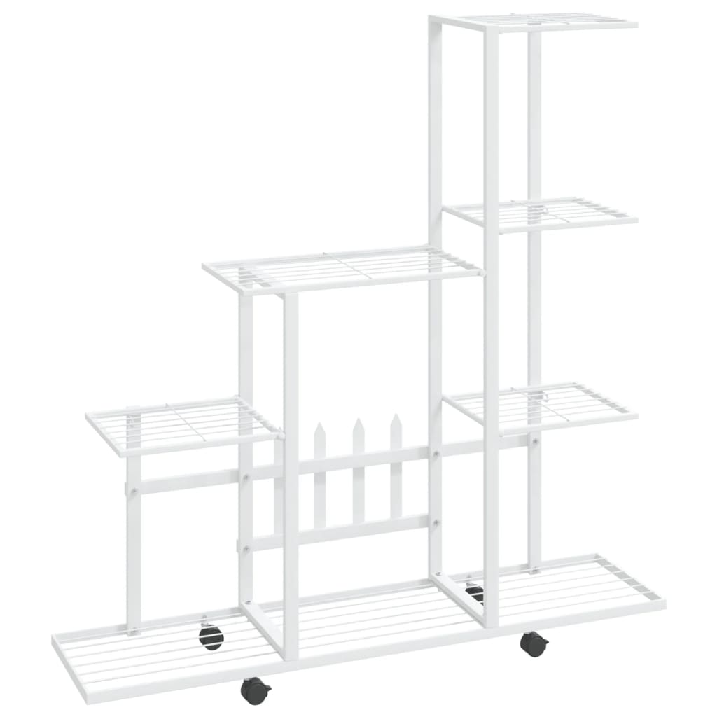 Portapiante con Ruote 94,5x25x92,5 cm Bianco in Metallo - homemem39