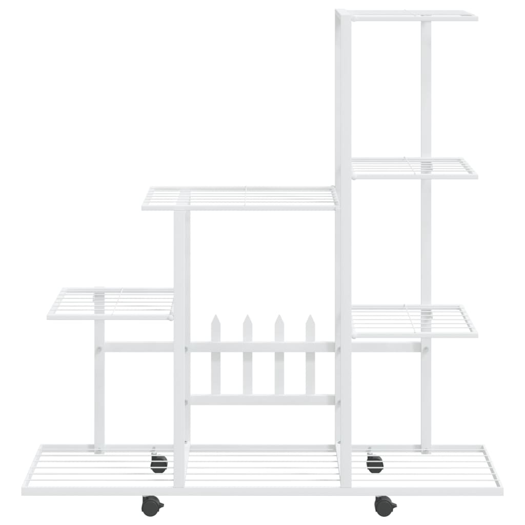 Portapiante con Ruote 94,5x25x92,5 cm Bianco in Metallo - homemem39