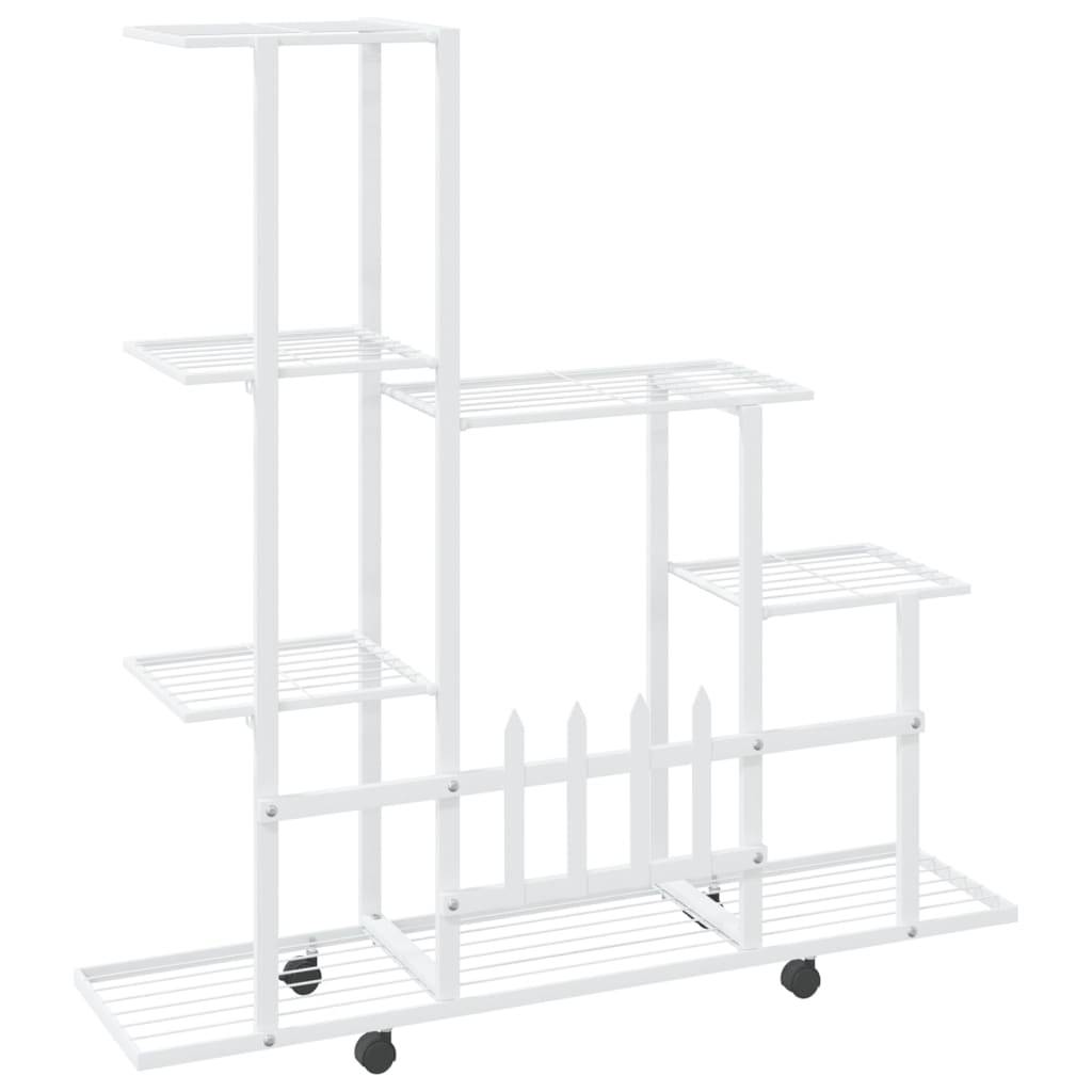 Portapiante con Ruote 94,5x25x92,5 cm Bianco in Metallo - homemem39