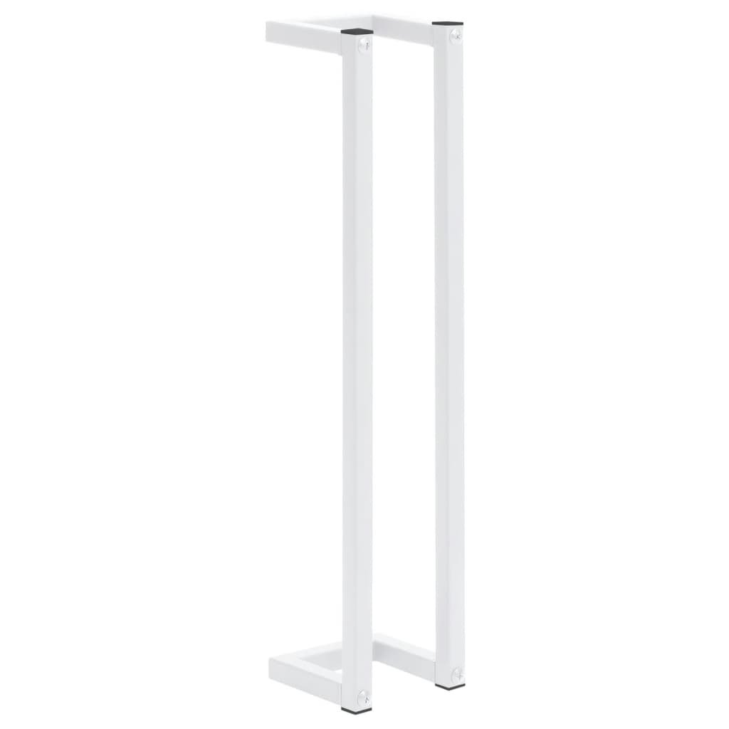 Portasciugamani Bianco 12,5x12,5x60 cm in Acciaio - homemem39