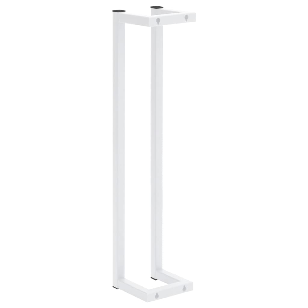 Portasciugamani Bianco 12,5x12,5x60 cm in Acciaio - homemem39