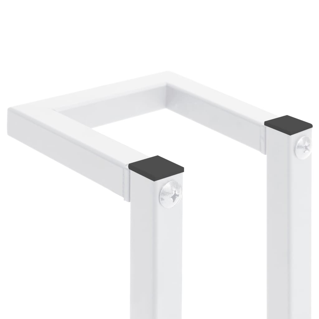 Portasciugamani Bianco 12,5x12,5x60 cm in Acciaio - homemem39