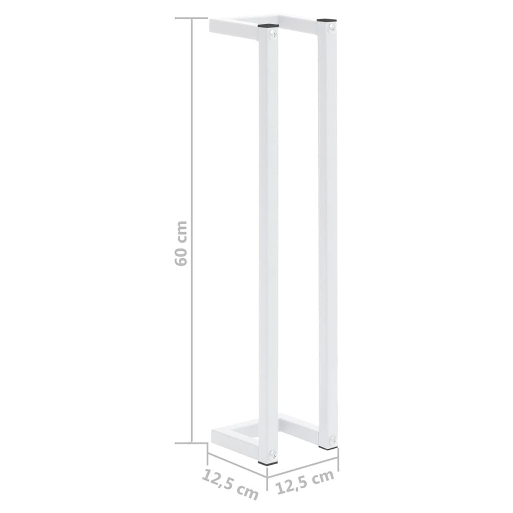 Portasciugamani Bianco 12,5x12,5x60 cm in Acciaio - homemem39