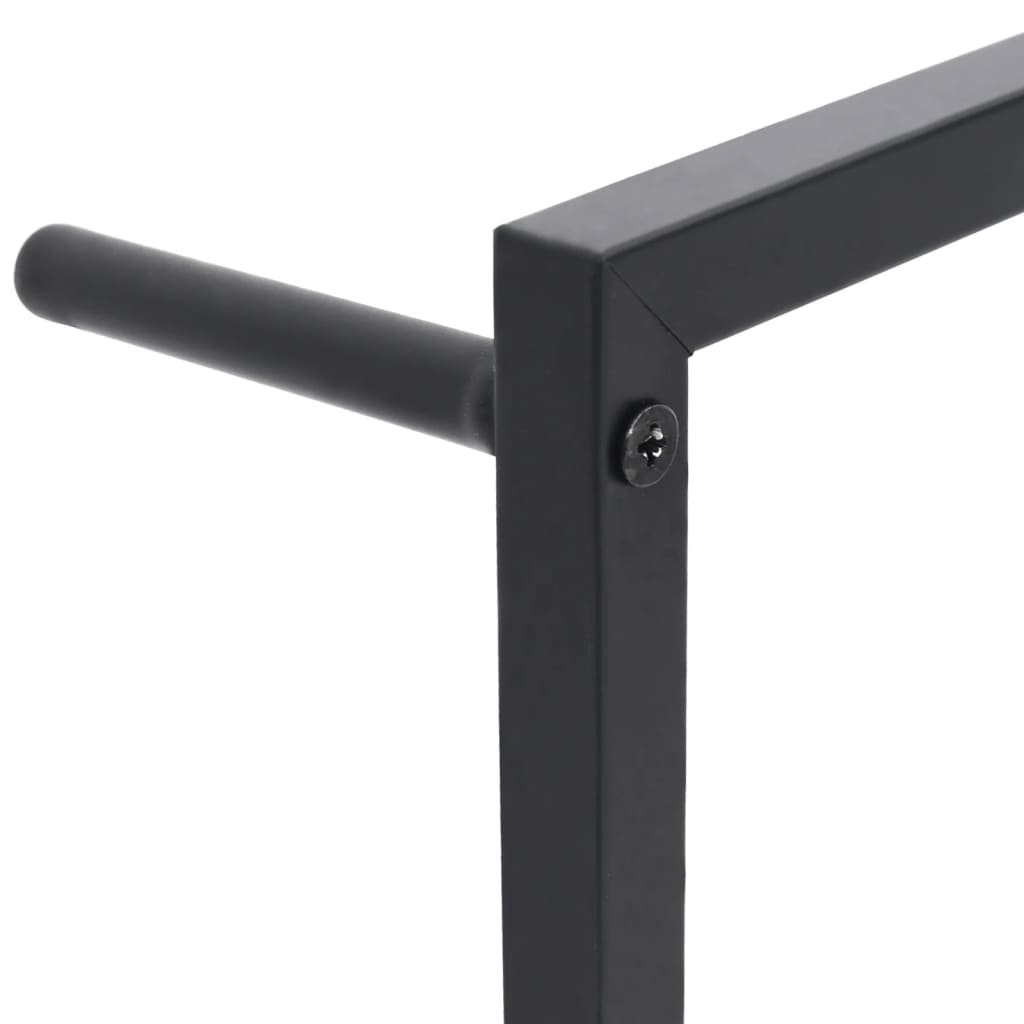 Portasciugamani Nero 45x10x115 cm in Acciaio - homemem39
