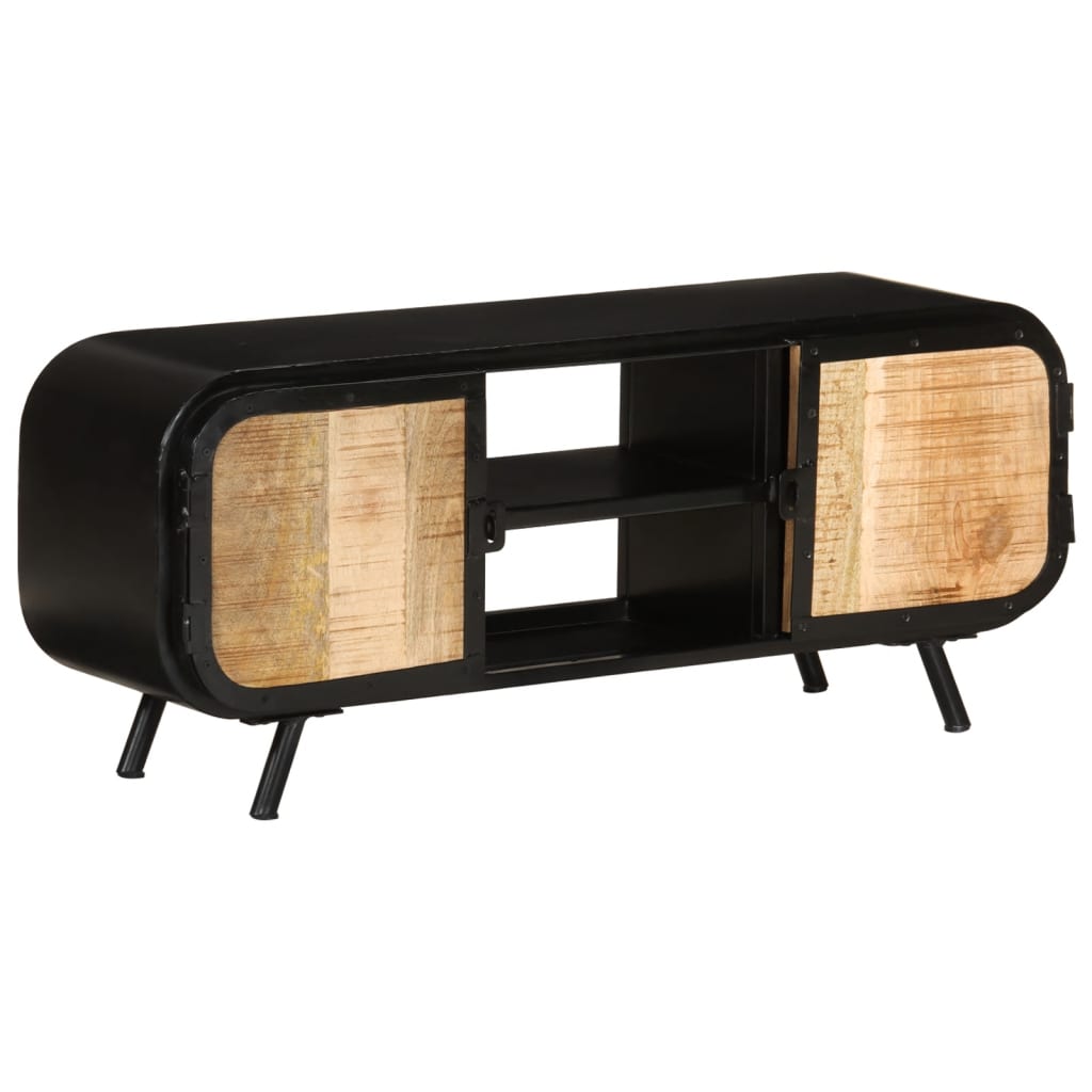 Mobile Porta TV 110x30x45 cm in Legno Massello di Mango Grezzo - homemem39