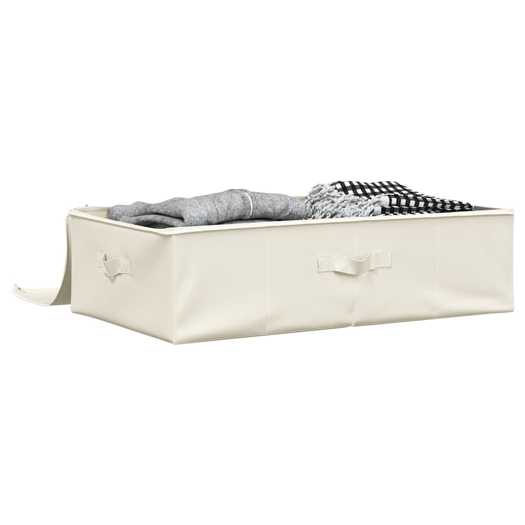 Scatole Portaoggetti 2pz in Tessuto 70x40x18 cm Crema - homemem39