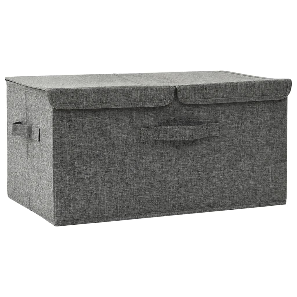 Scatola Portaoggetti in Tessuto 50x30x25 cm Antracite - homemem39