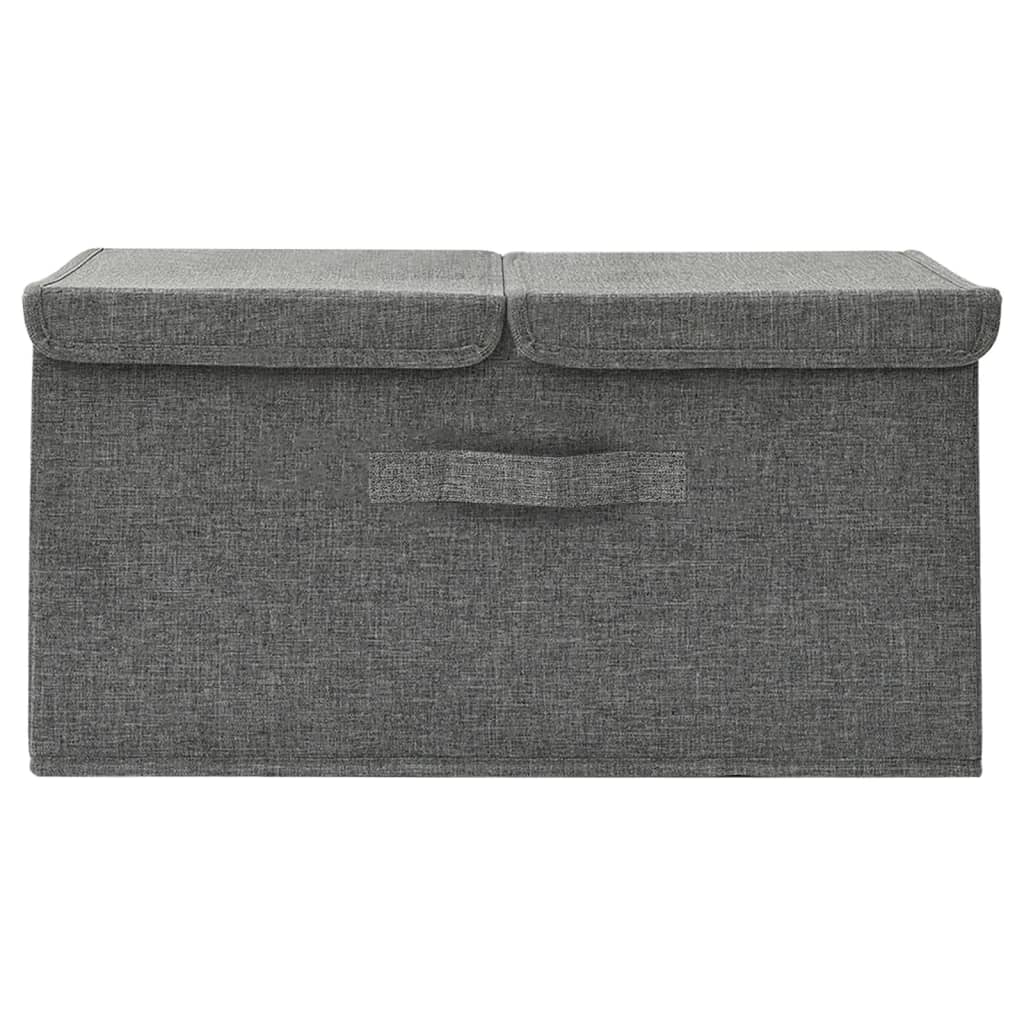 Scatola Portaoggetti in Tessuto 50x30x25 cm Antracite - homemem39