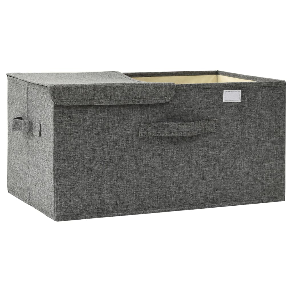 Scatola Portaoggetti in Tessuto 50x30x25 cm Antracite - homemem39