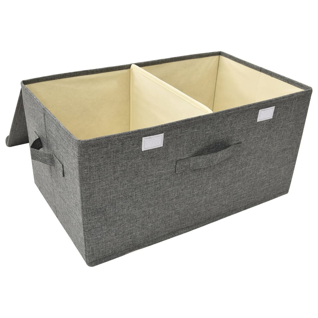 Scatola Portaoggetti in Tessuto 50x30x25 cm Antracite - homemem39