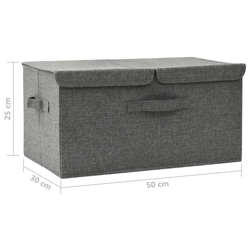 Scatola Portaoggetti in Tessuto 50x30x25 cm Antracite - homemem39
