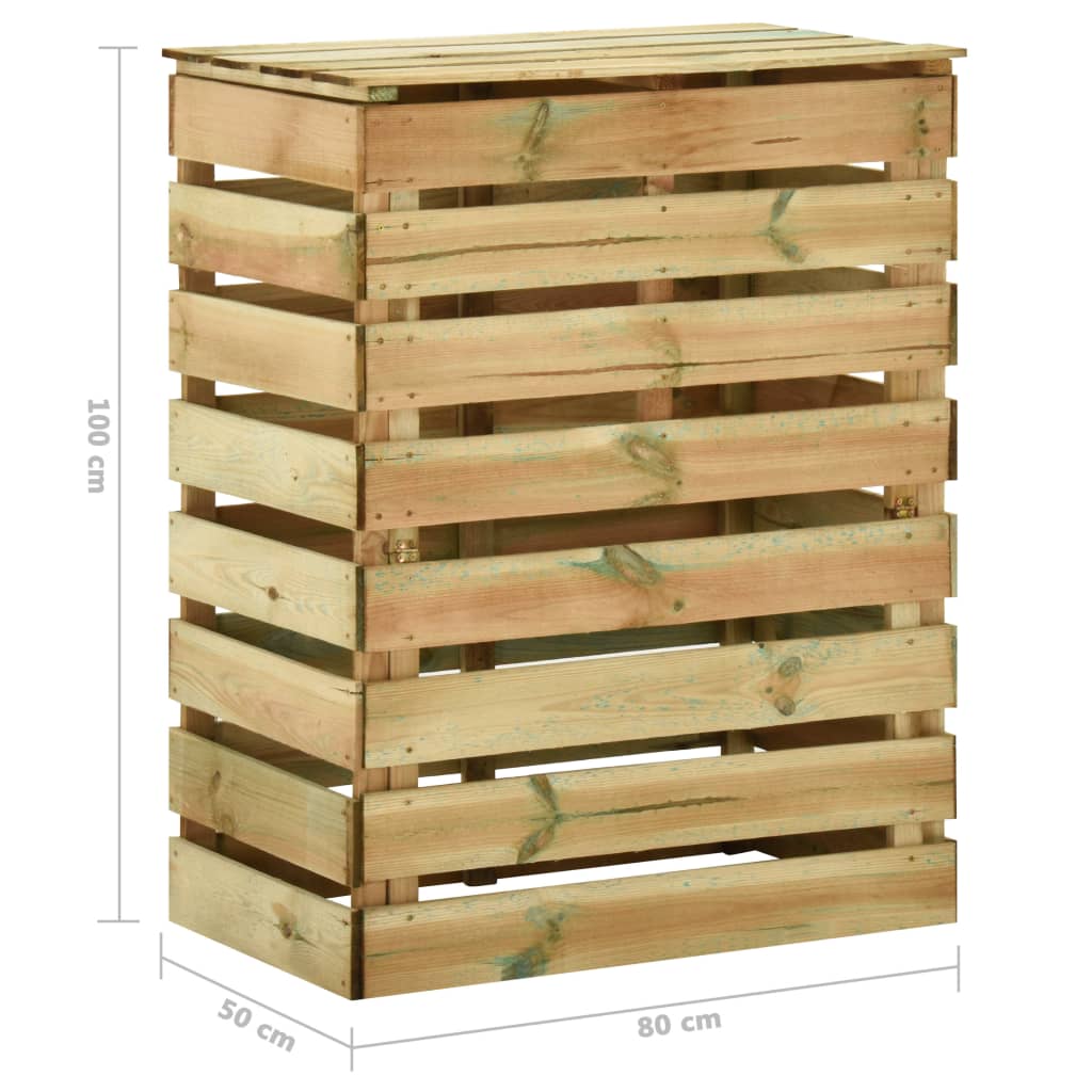 Compostiere da Giardino Doghe 3 pz 80x50x100 cm Pino Impregnato - homemem39