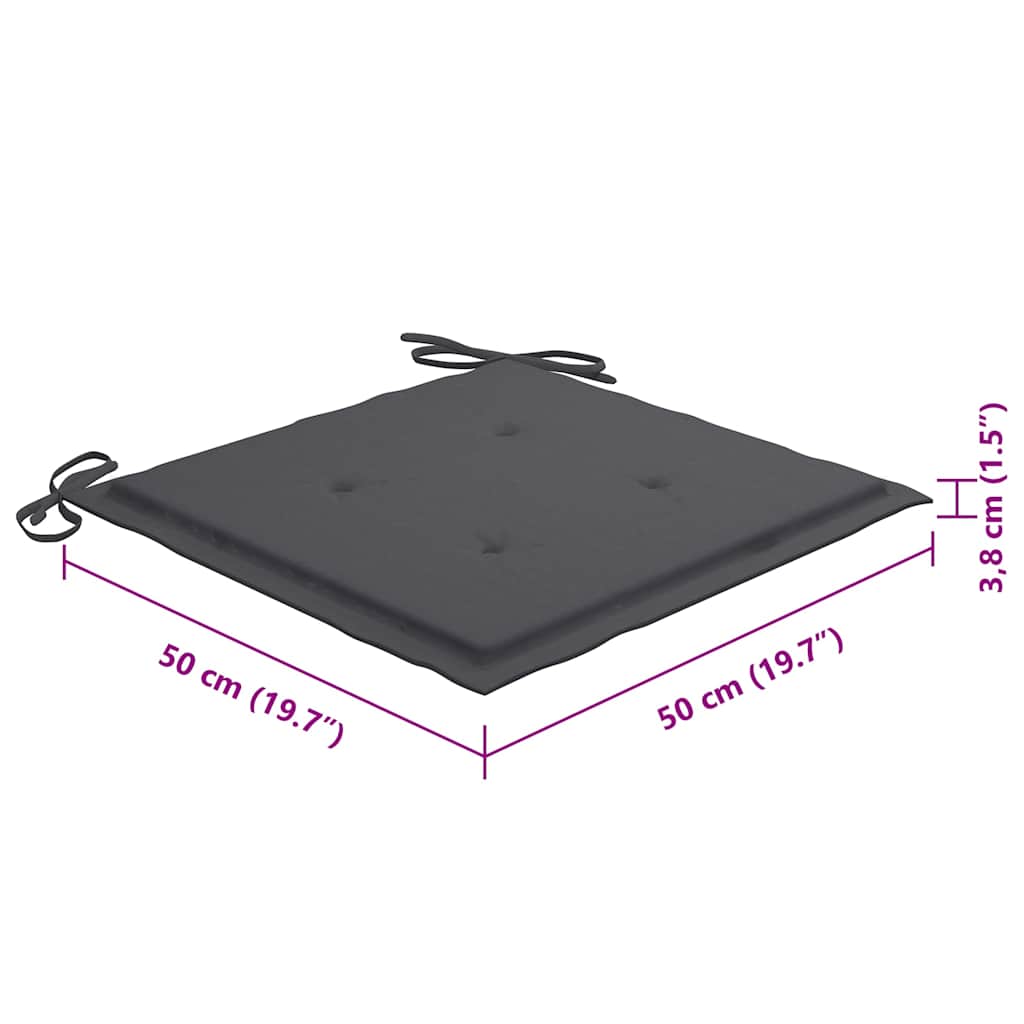 Sedie da Pranzo da Esterni con Cuscini 4 pz Massello di Acacia - homemem39