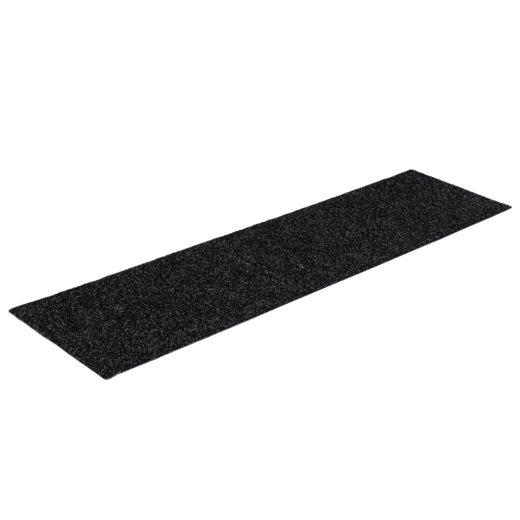 Tappetini per scale autoadesivi 15 pz 76x20 cm neri rettangolari - homemem39