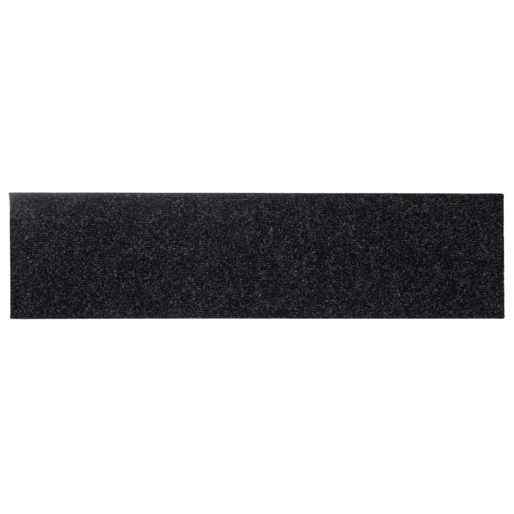 Tappetini per scale autoadesivi 15 pz 76x20 cm neri rettangolari - homemem39
