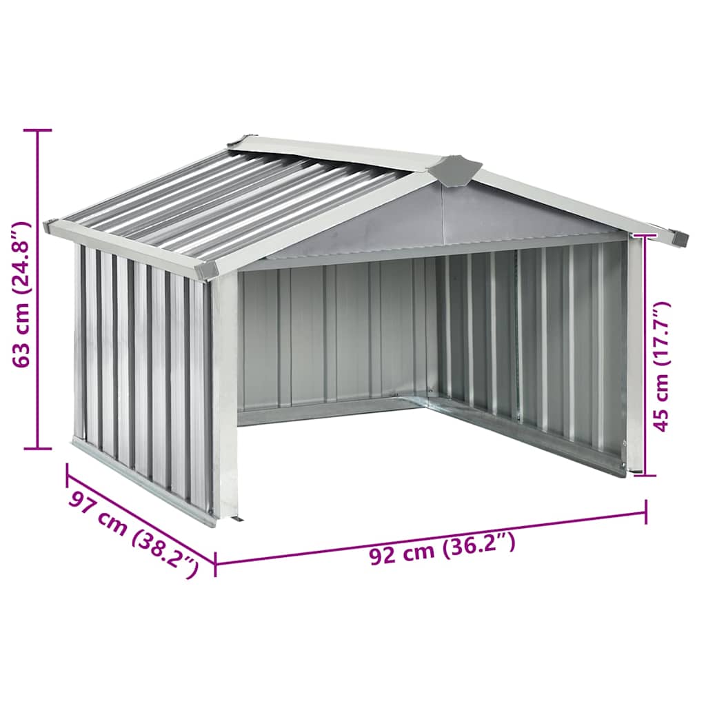 Capanno per Robot Tosaerba 92x97x63 cm Acciaio Zincato Grigio