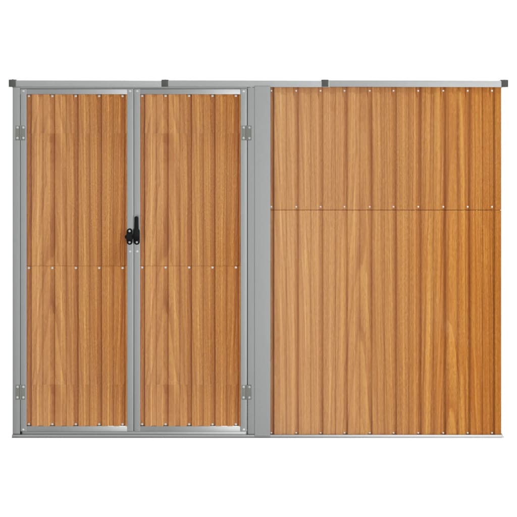 Capanno per Attrezzi Marrone 225x89x161 cm in Acciaio Zincato