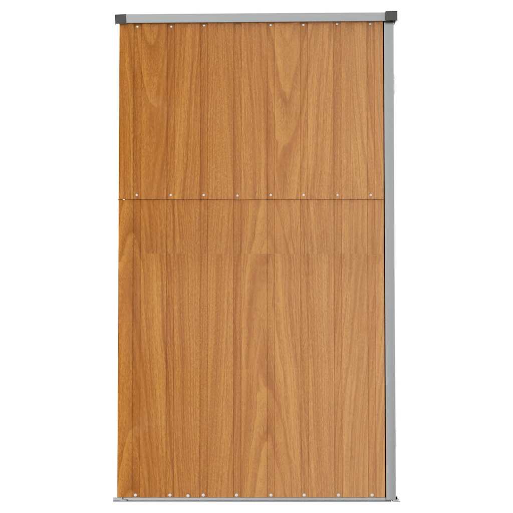 Capanno per Attrezzi Marrone 225x89x161 cm in Acciaio Zincato