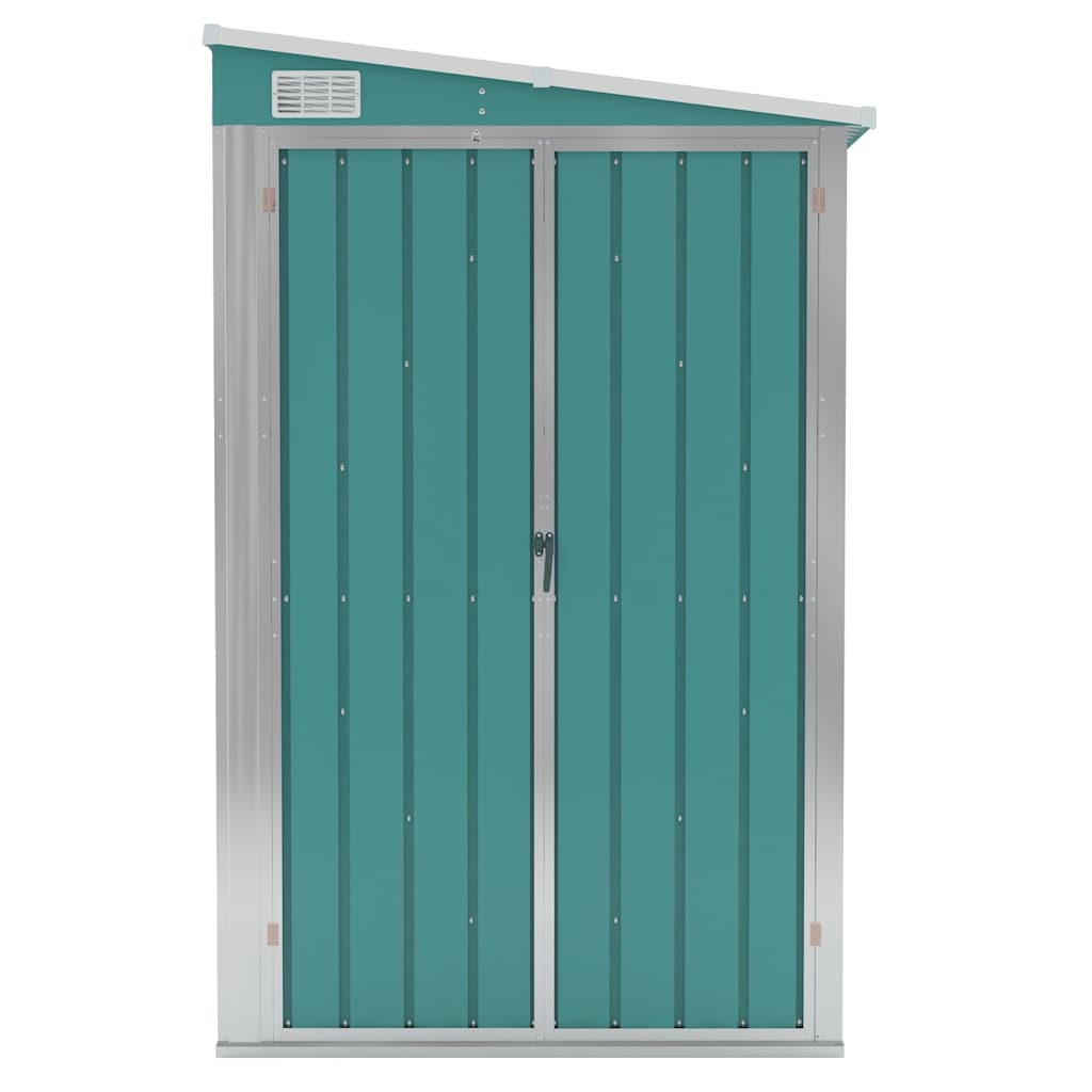 Capanno Giardino a Parete Verde 118x194x178 cm Acciaio Zincato - homemem39