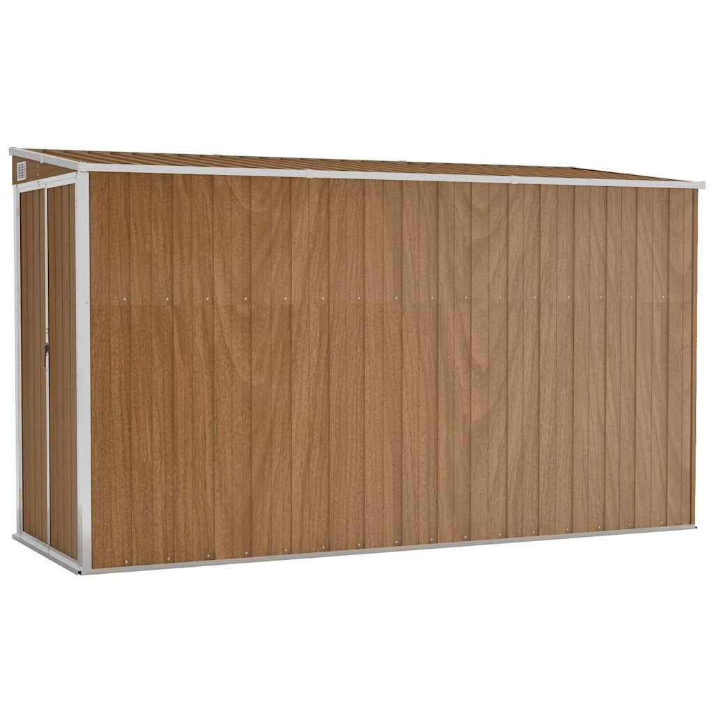 Capanno Giardino a Parete Marrone 118x288x178cm Acciaio Zincato - homemem39
