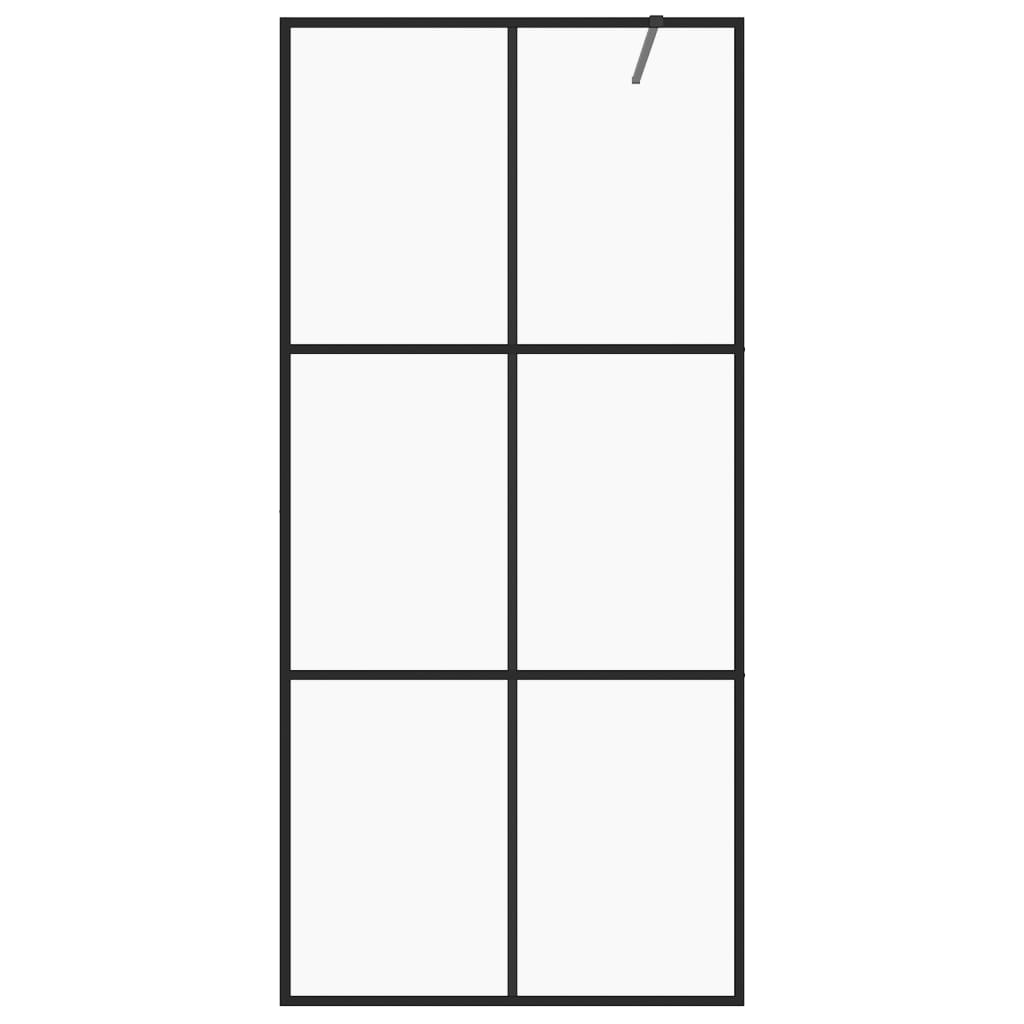 Parete per Doccia Walk-in Vetro Trasparente ESG 90x195 cm Nera - homemem39
