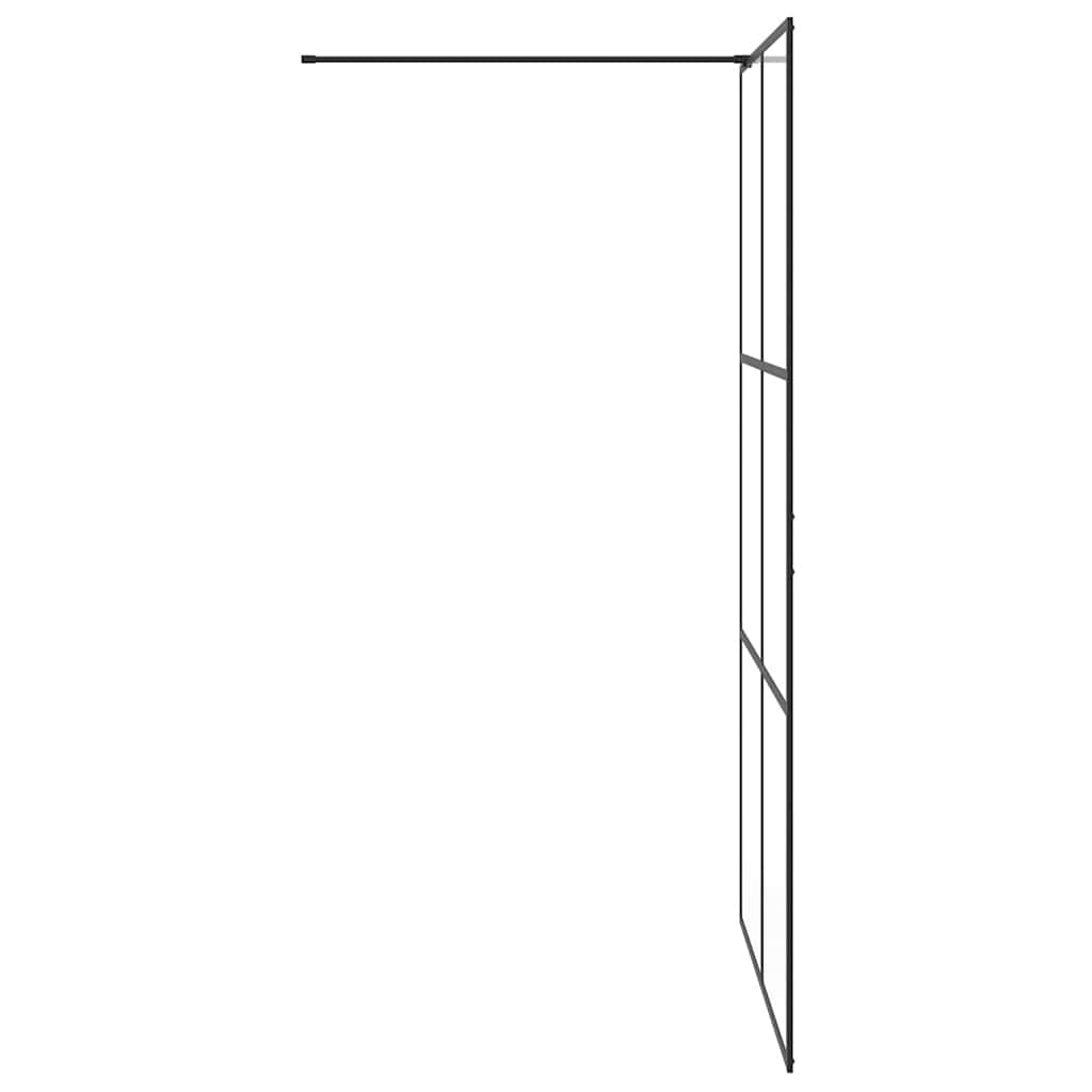 Parete per Doccia Walk-in Vetro Trasparente ESG 115x195cm Nera - homemem39