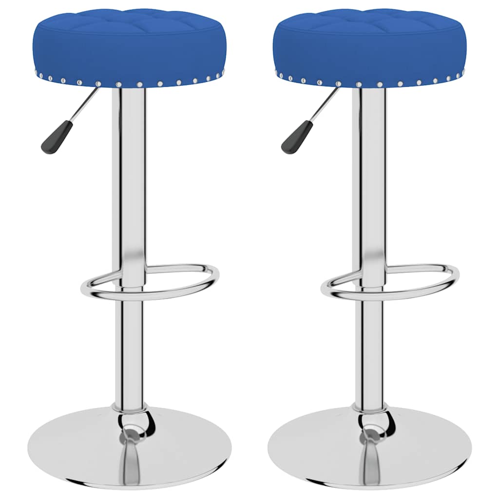 Sgabelli da Bar 2 pz Blu in Tessuto - homemem39