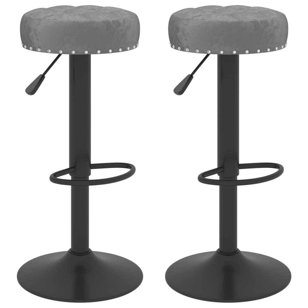 Sedie da Bar 2 pz Grigio Scuro in Velluto - homemem39