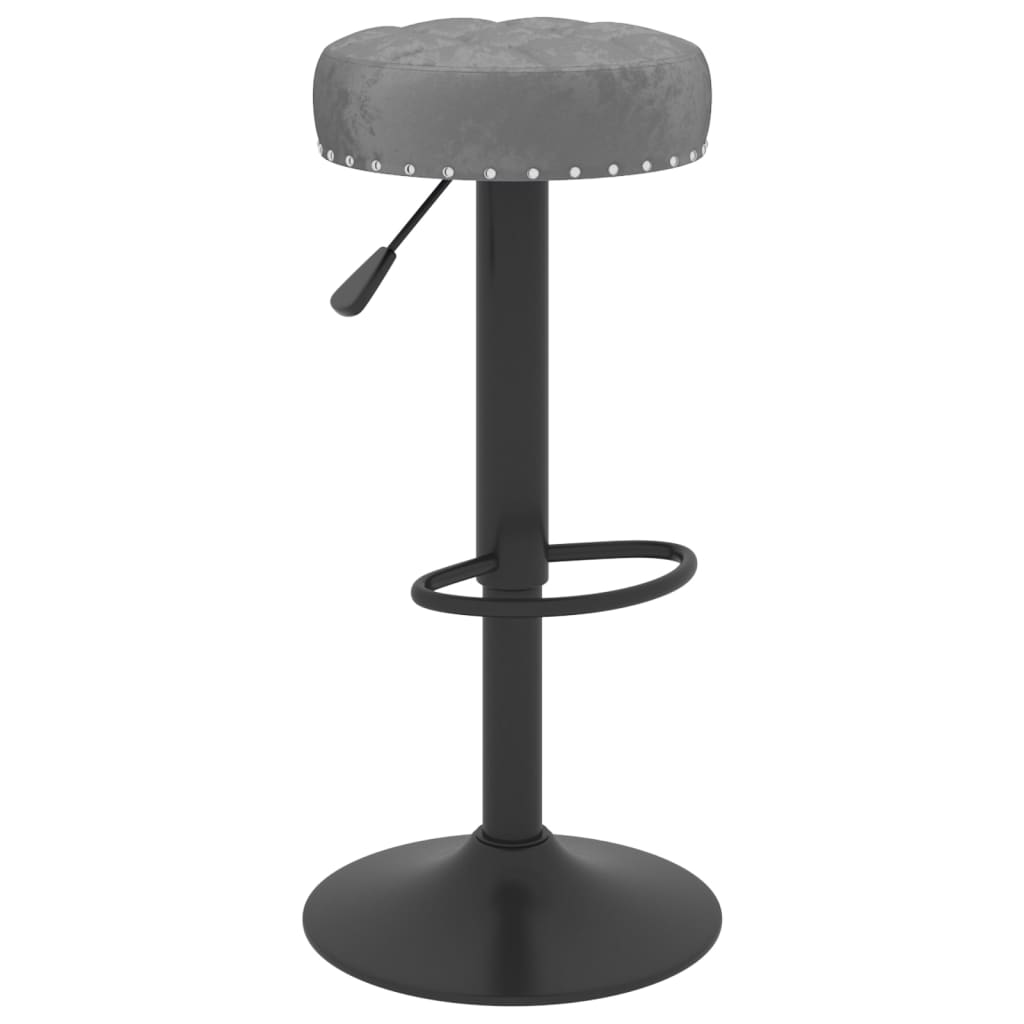 Sedie da Bar 2 pz Grigio Scuro in Velluto - homemem39