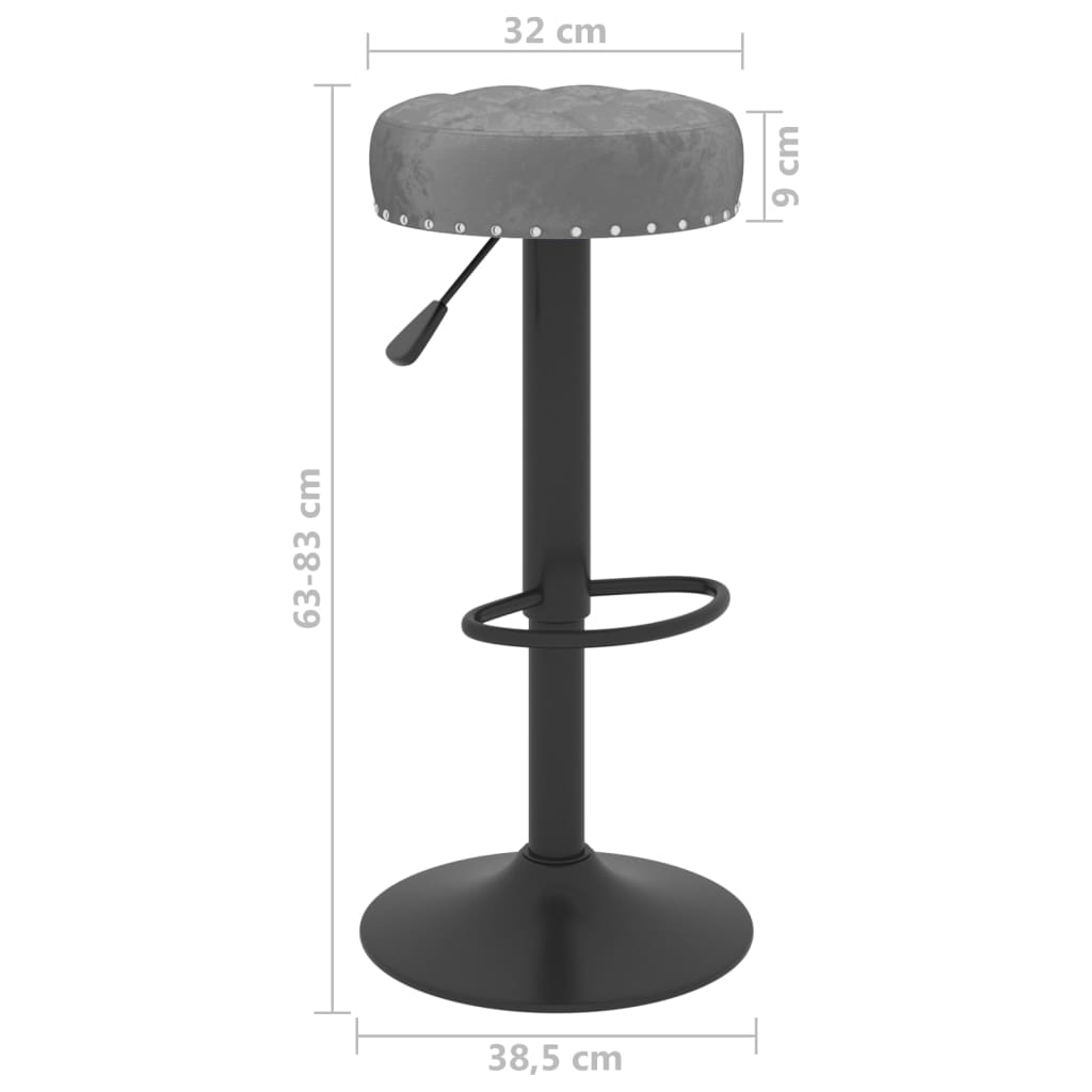 Sedie da Bar 2 pz Grigio Scuro in Velluto - homemem39