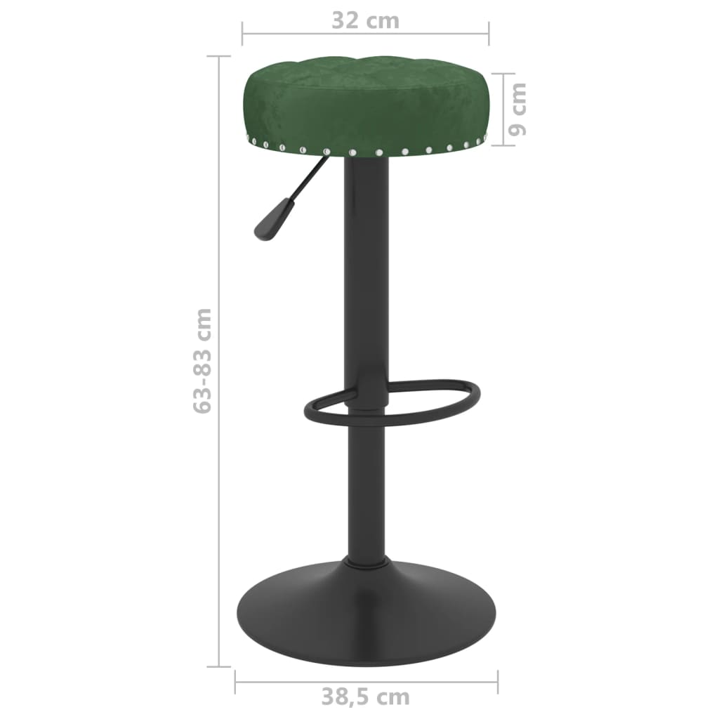 Sgabelli da Bar 2 pz Verde Scuro in Velluto - homemem39
