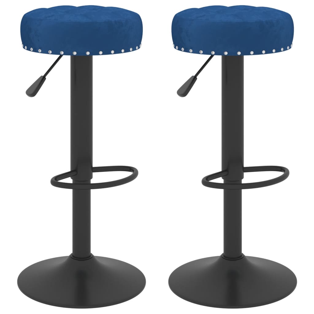 Sgabelli da Bar 2 pz Blu in Velluto - homemem39