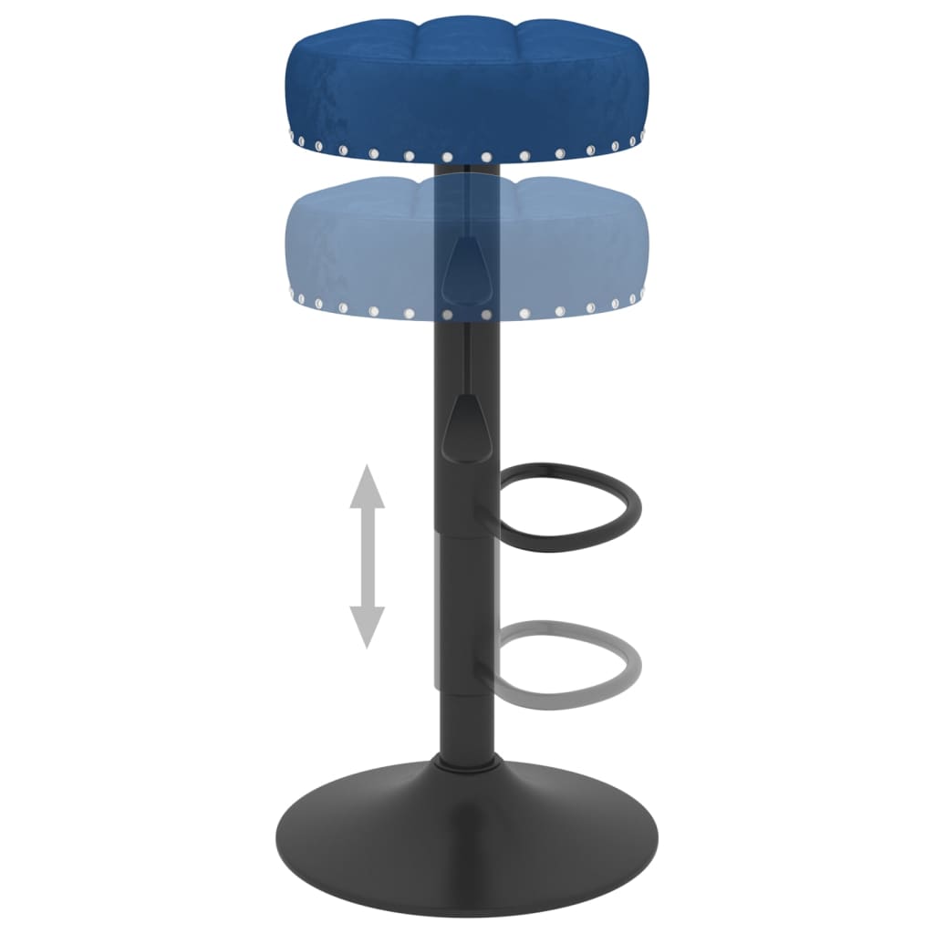 Sgabelli da Bar 2 pz Blu in Velluto - homemem39