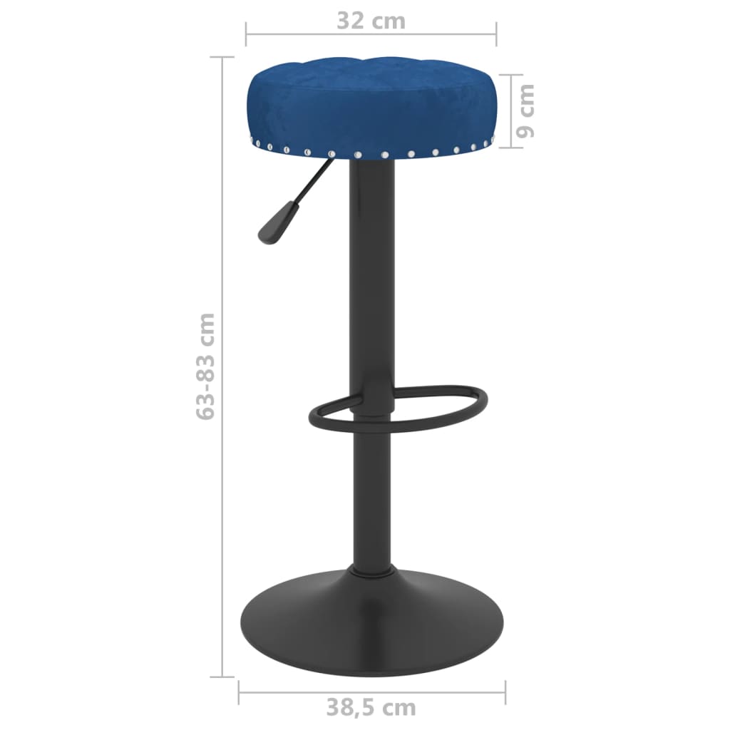 Sgabelli da Bar 2 pz Blu in Velluto - homemem39